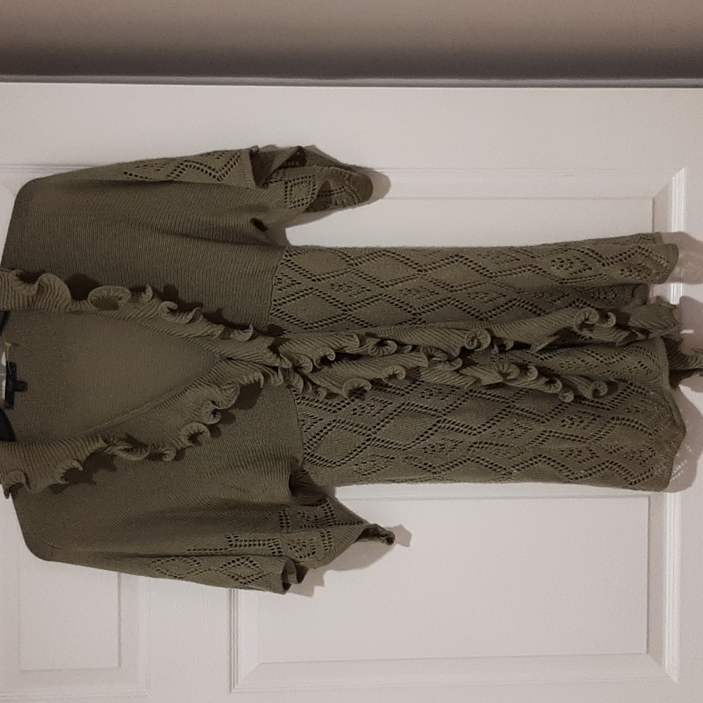 Slonl Women's Knit Eyelet Closure Sweater Size L